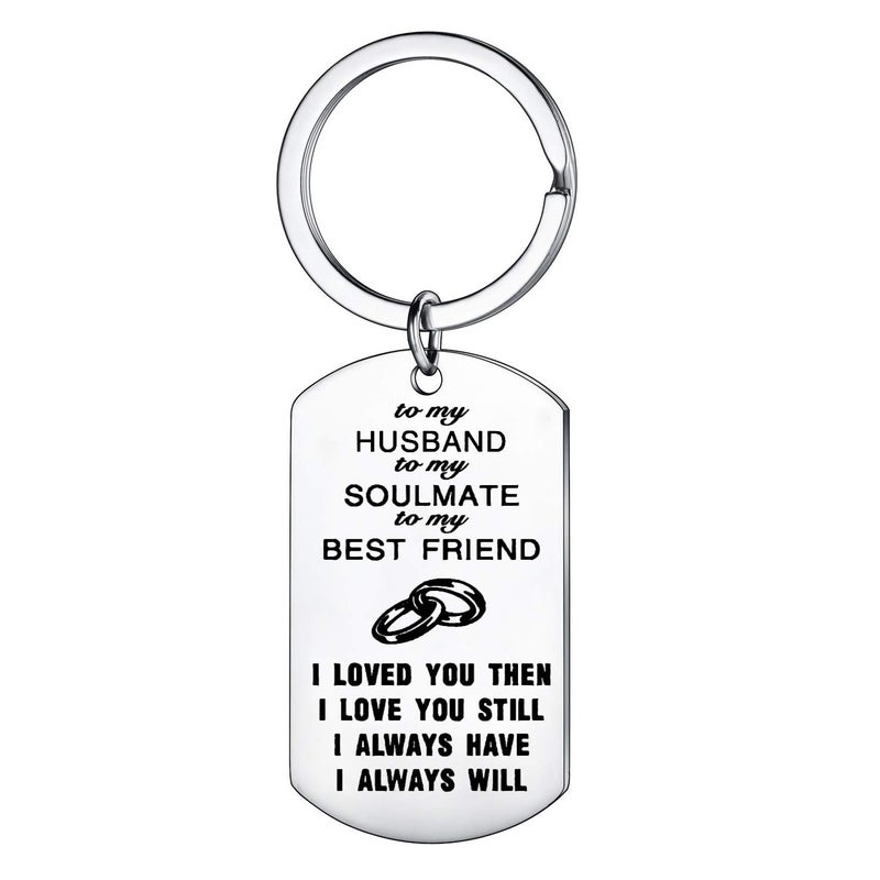 YeeQin Husband Gifts To My Husband Keychain To My Soulmate Love Valentines Day Anniversary Day Gifts Christmas Gift For Husband From Wife - Image 1